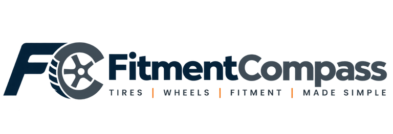 FitmentCompass tire and wheel fitment logo